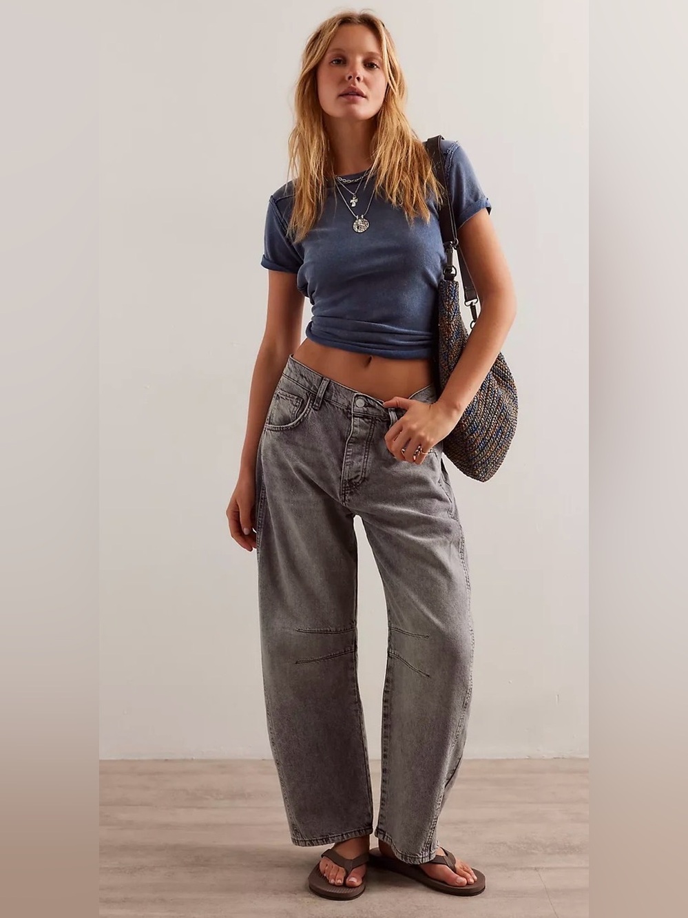 🌺We The Free Free people good luck barrel jeans in Washed Gray🌺